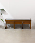 Alrob Mid Century Teak & Glass Nesting Coffee Tables