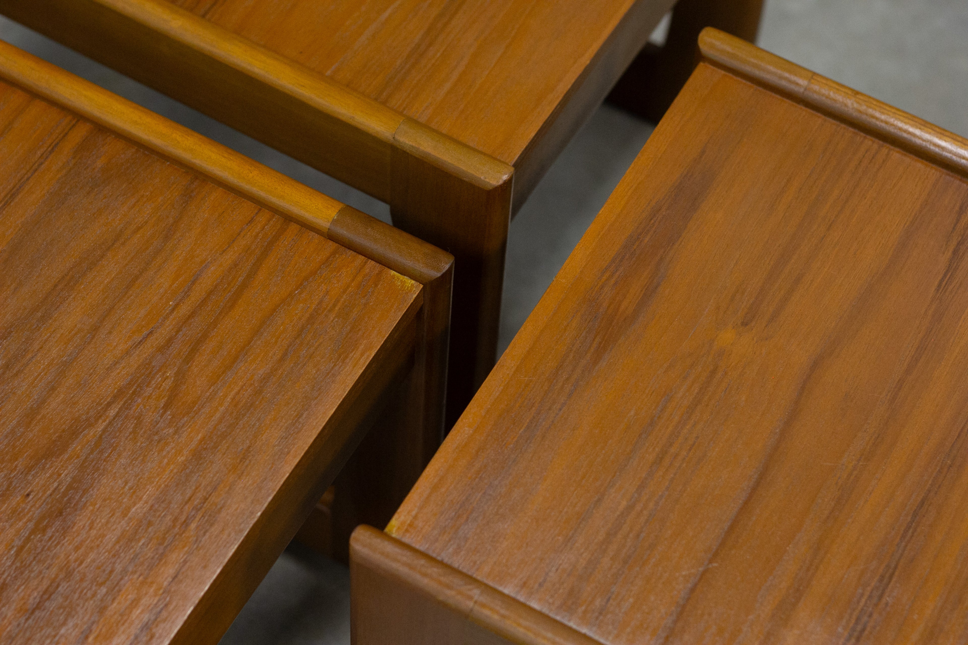 Alrob Mid Century Teak & Glass Nesting Coffee Tables