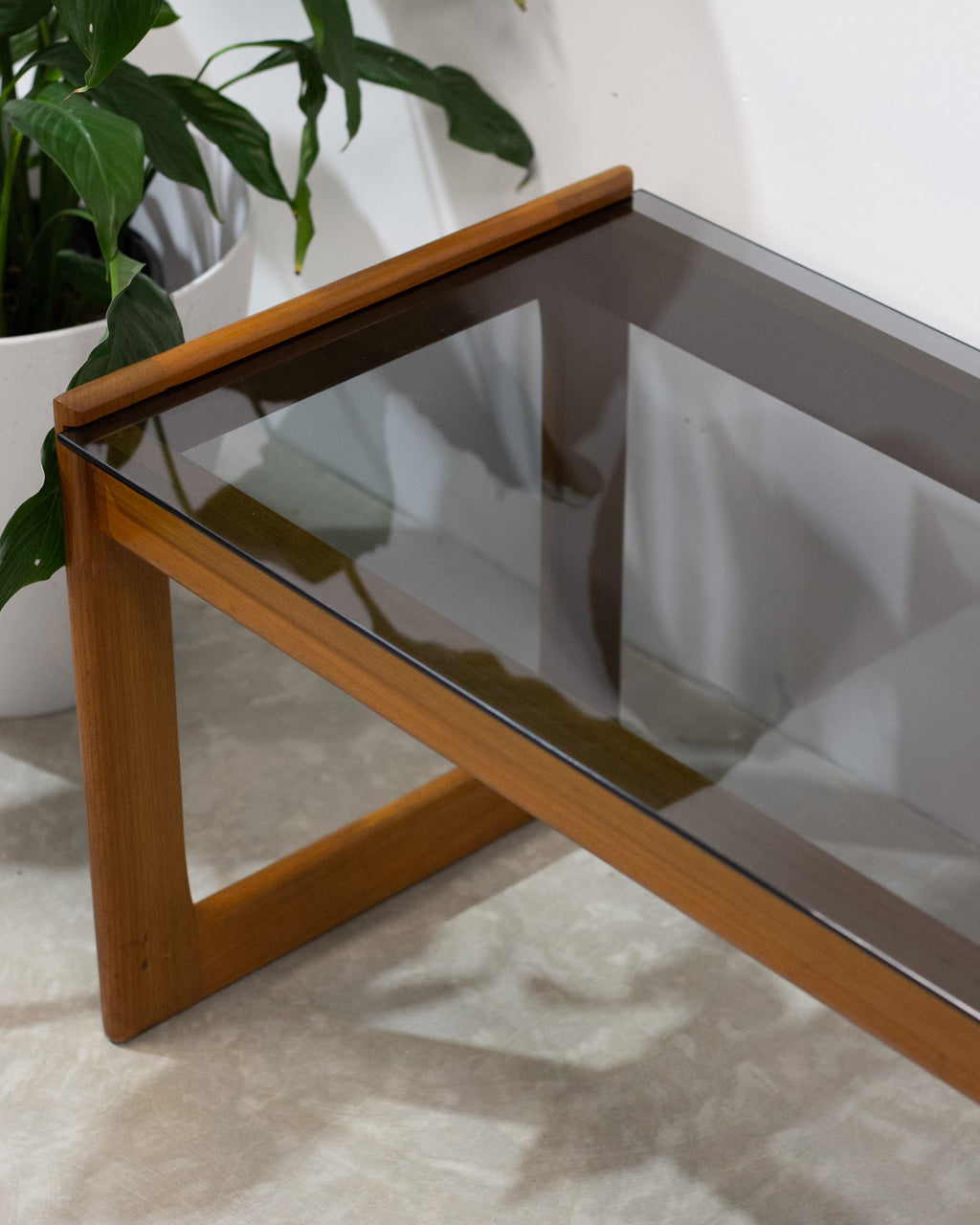 Alrob Mid Century Teak & Glass Nesting Coffee Tables