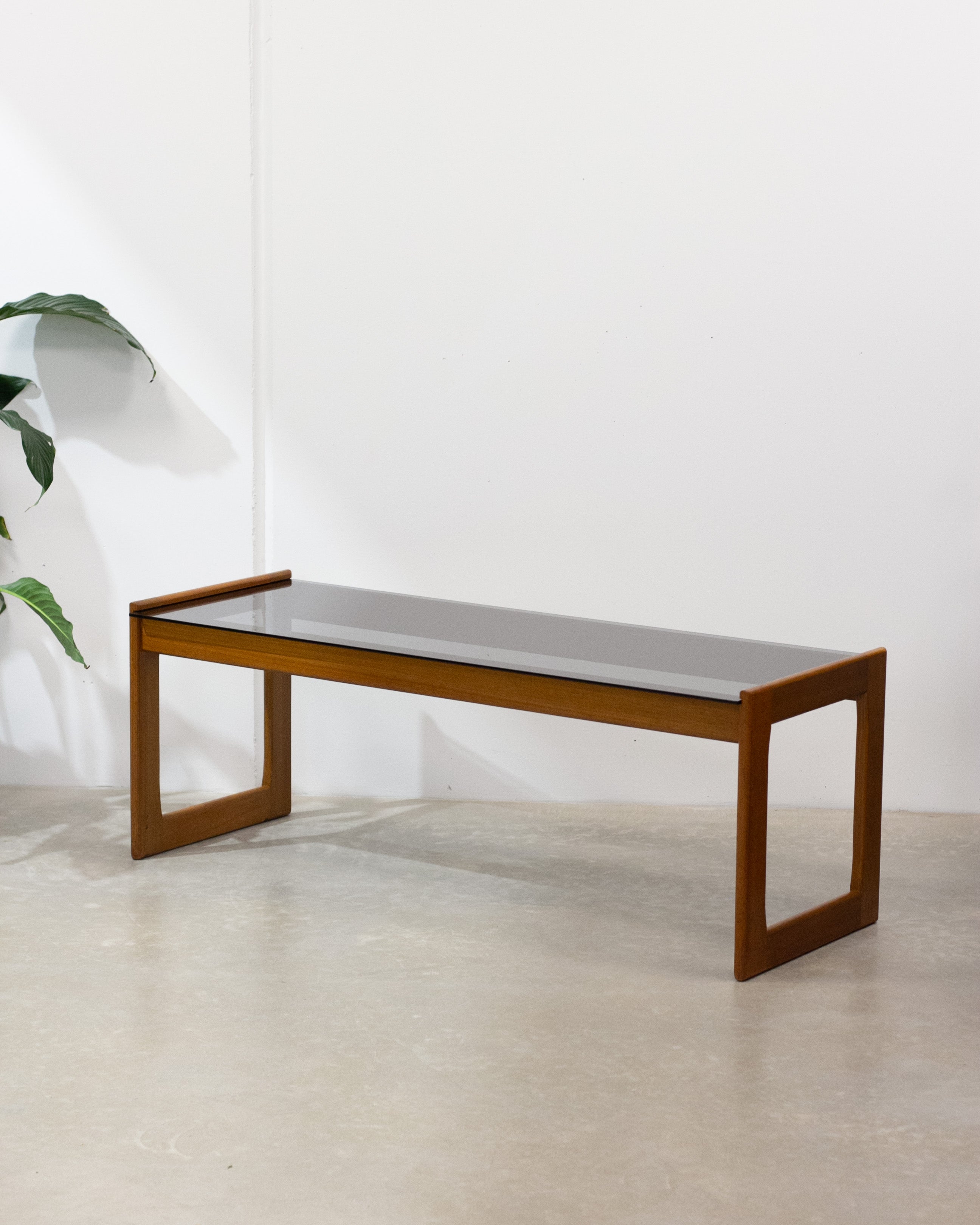 Alrob Mid Century Teak & Glass Nesting Coffee Tables