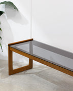 Alrob Mid Century Teak & Glass Nesting Coffee Tables