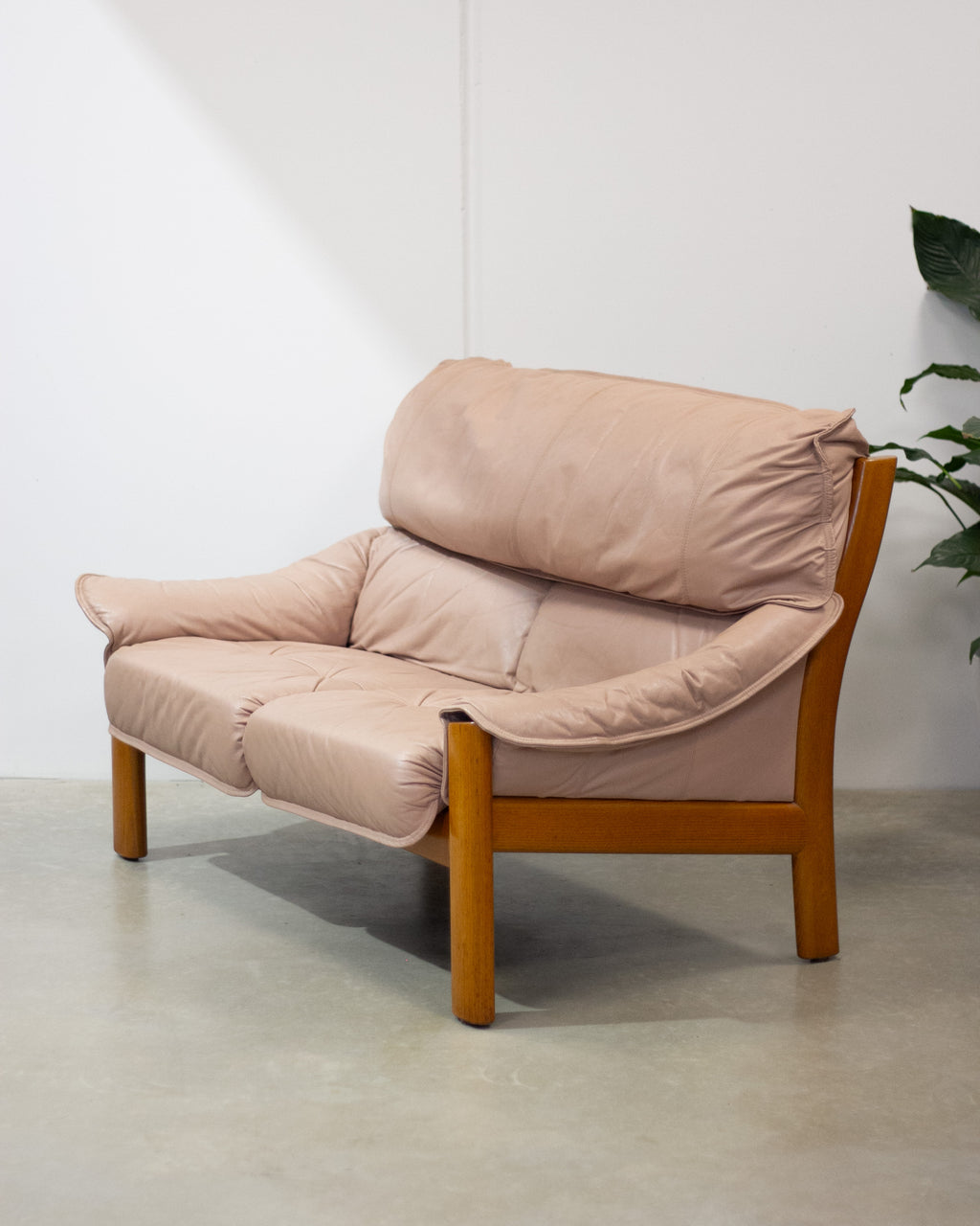 Mid Century Tessa 2 Seater Leather Lounge