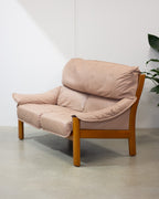 Mid Century Tessa 2 Seater Leather Lounge