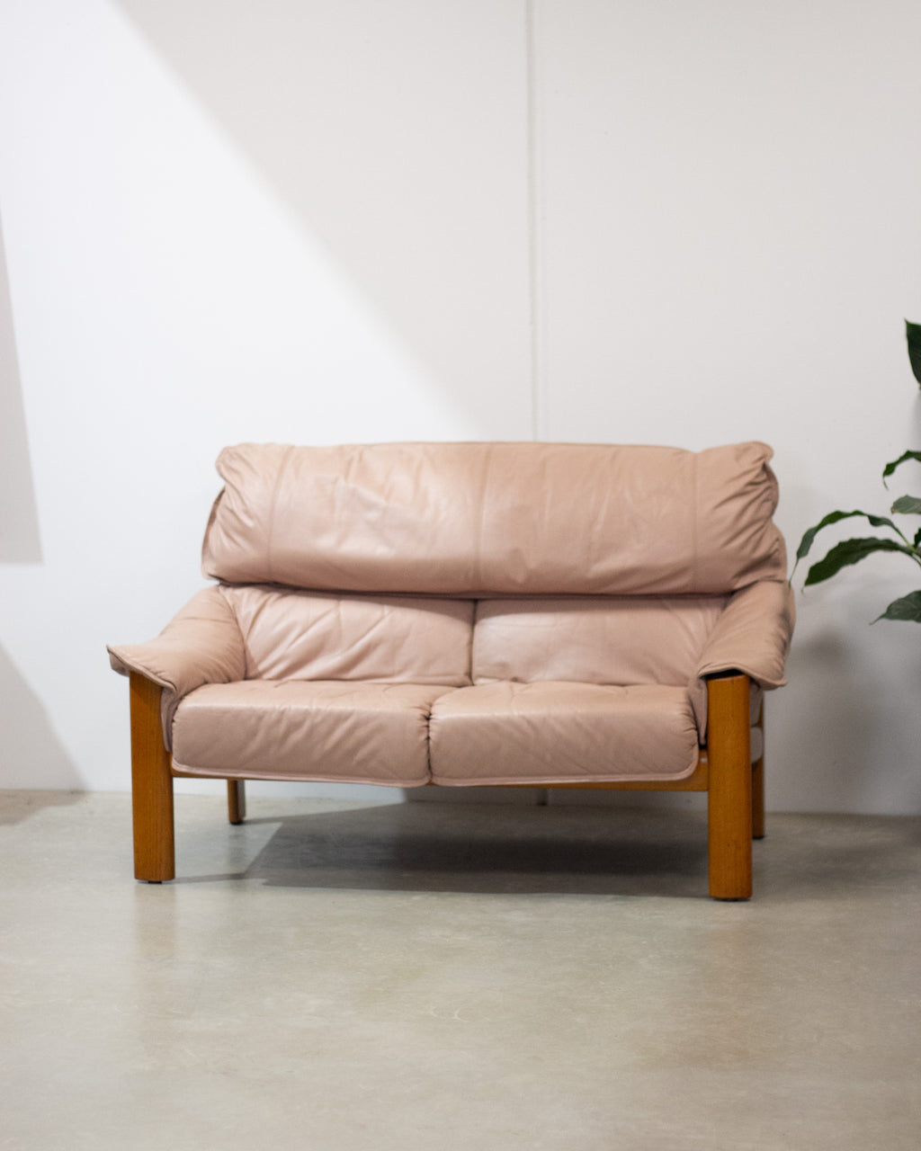 Mid Century Tessa 2 Seater Leather Lounge