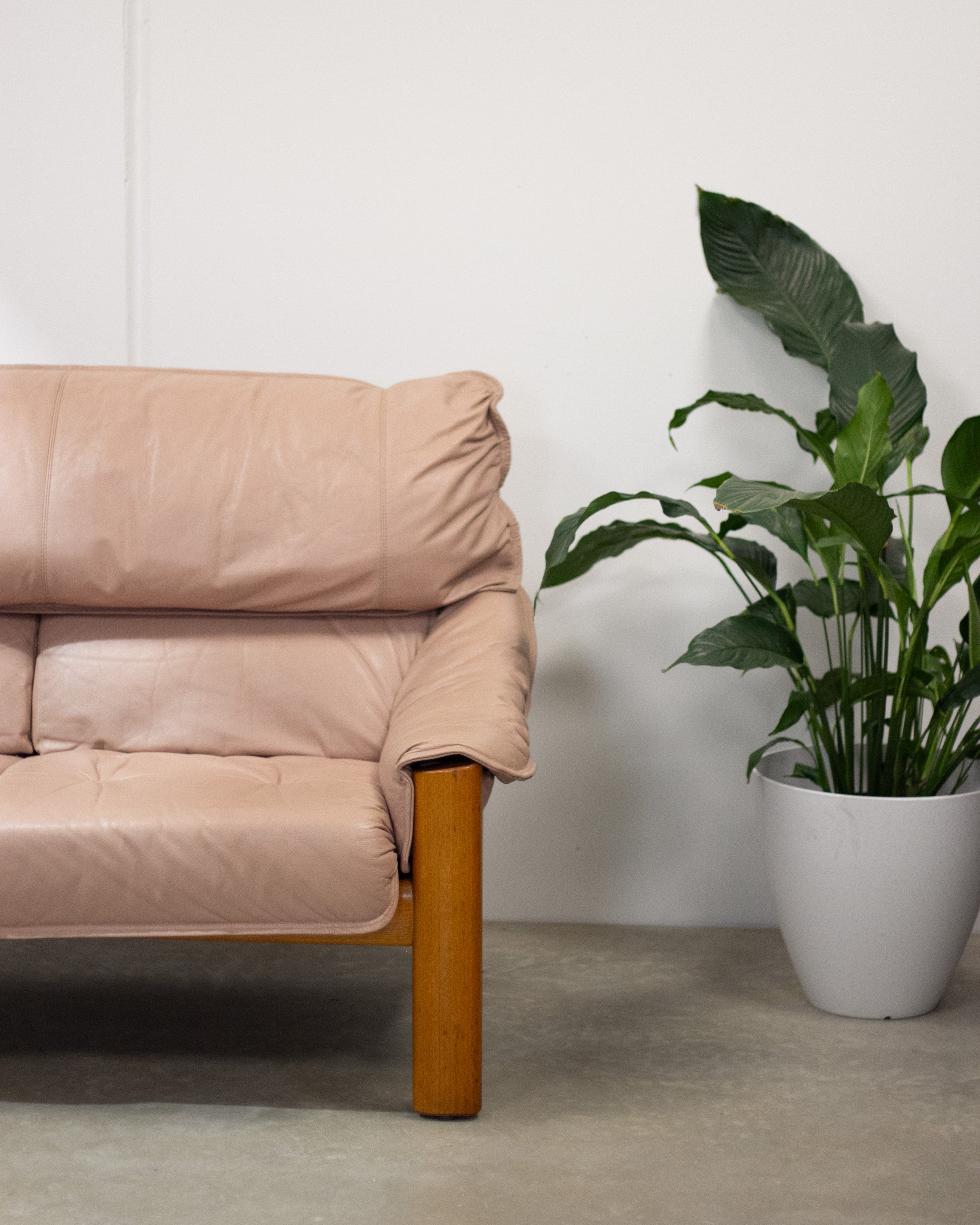 Mid Century Tessa 2 Seater Leather Lounge