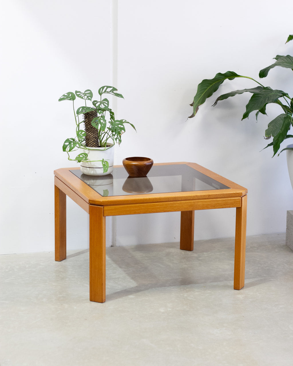 Teak Smoked Glass Coffee Table By Parker