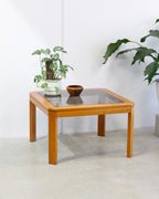 Teak Smoked Glass Coffee Table By Parker