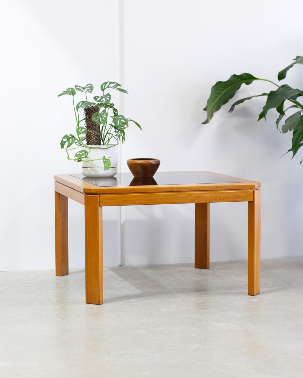 Teak Smoked Glass Coffee Table By Parker