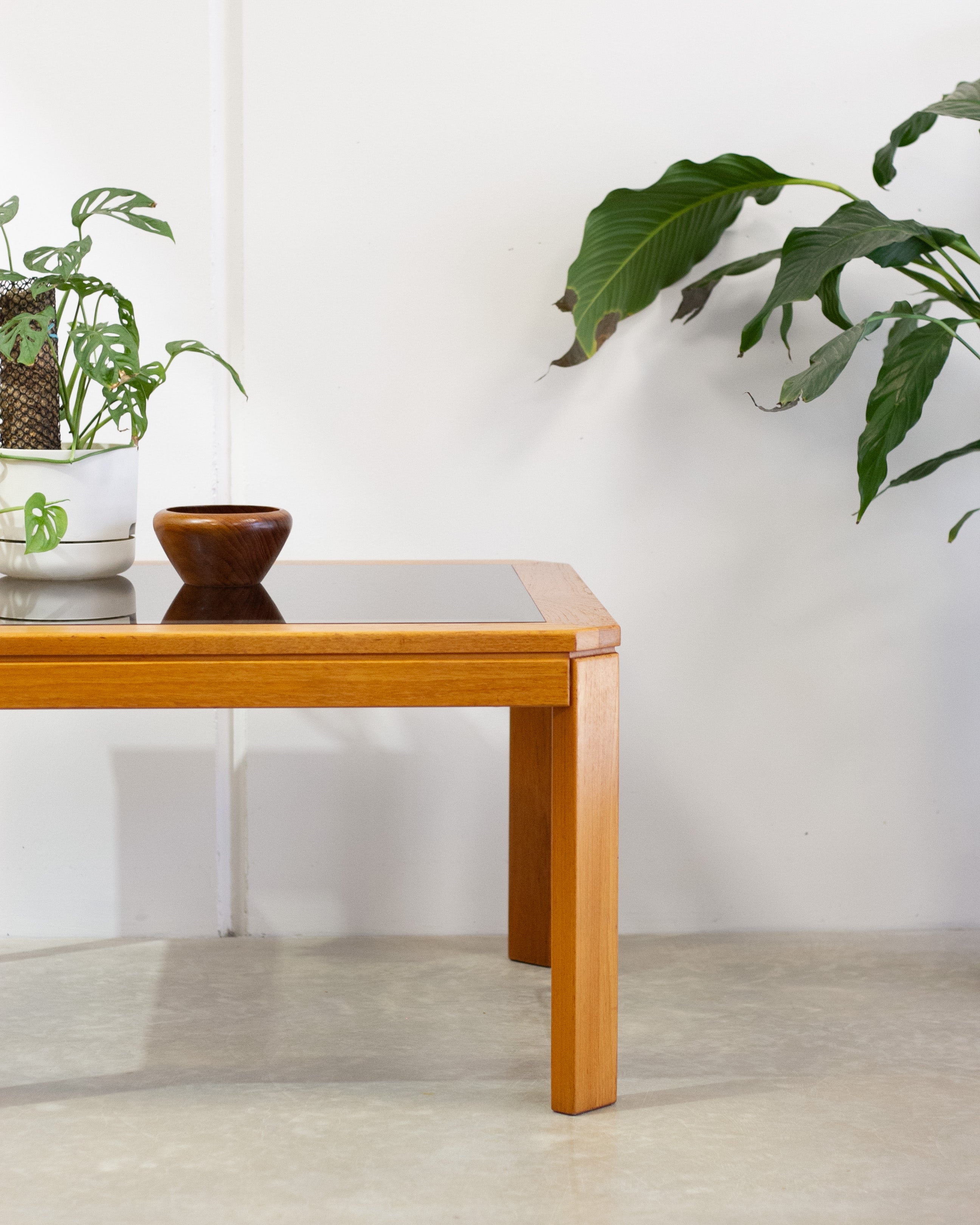 Teak Smoked Glass Coffee Table By Parker