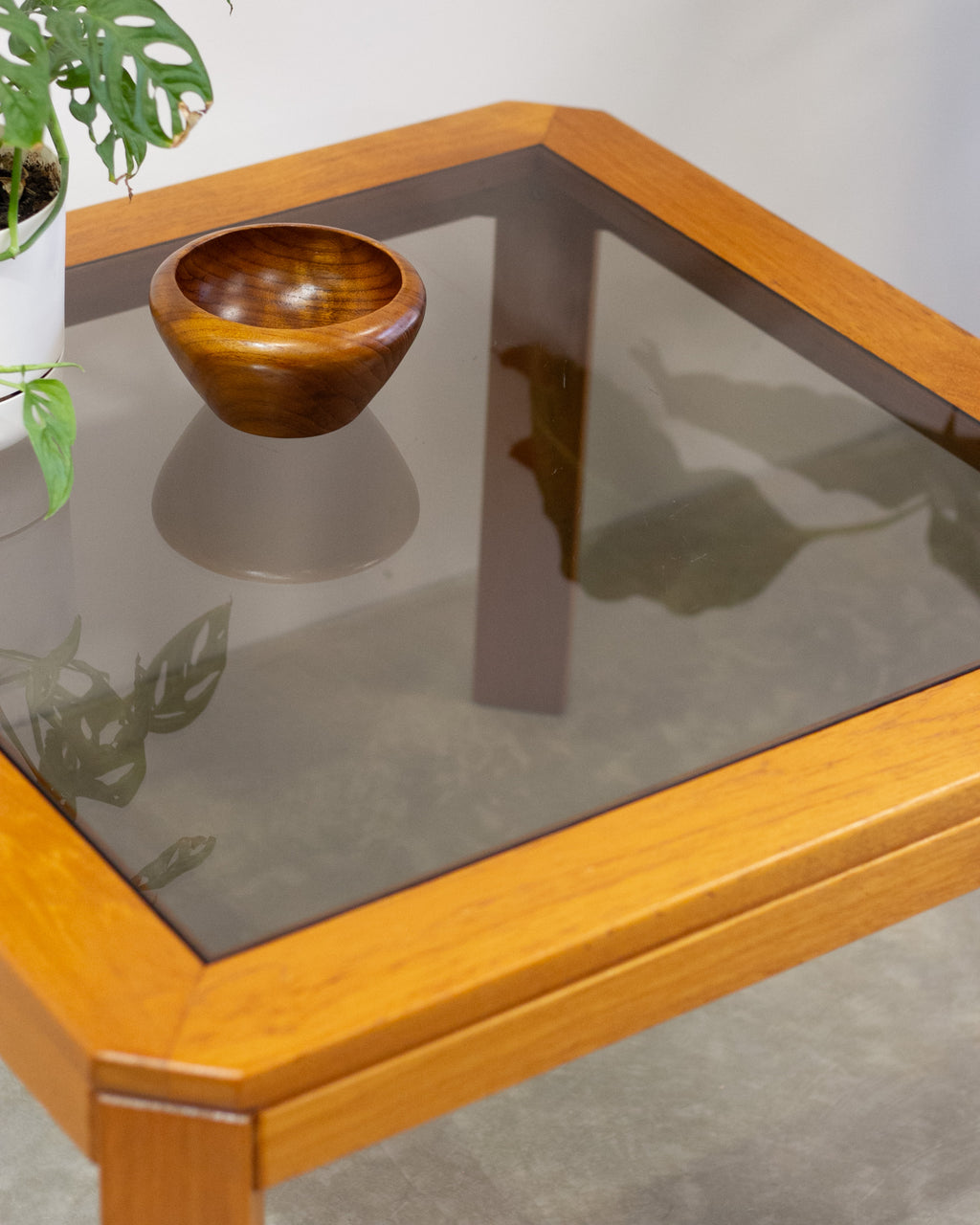 Teak Smoked Glass Coffee Table By Parker