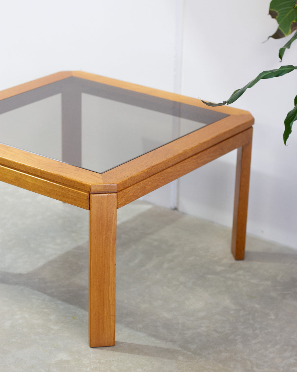 Teak Smoked Glass Coffee Table By Parker