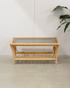 Vintage Rattan Cane Coffee Table