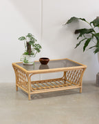 Vintage Rattan Cane Coffee Table