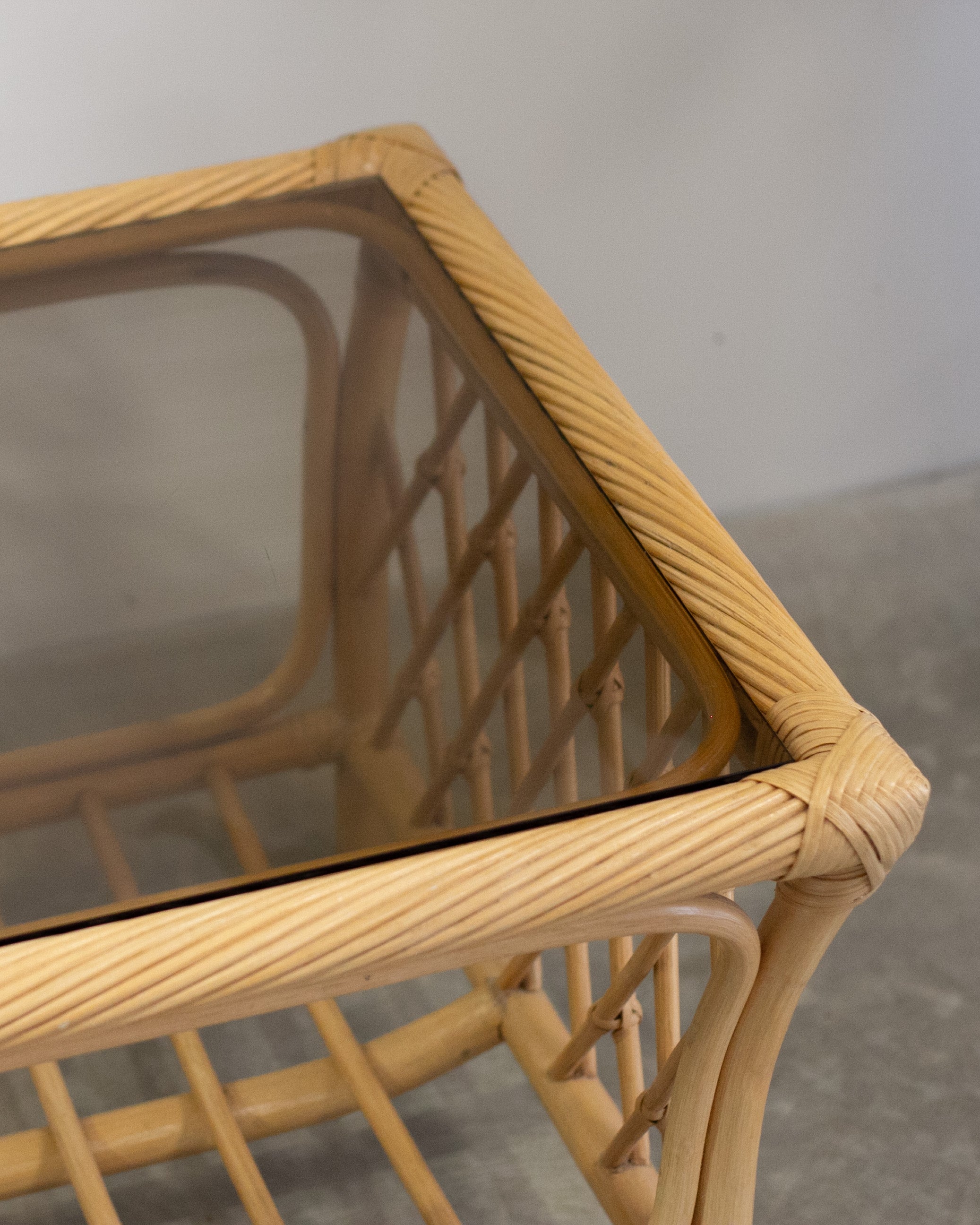 Vintage Rattan Cane Coffee Table