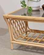 Vintage Rattan Cane Coffee Table