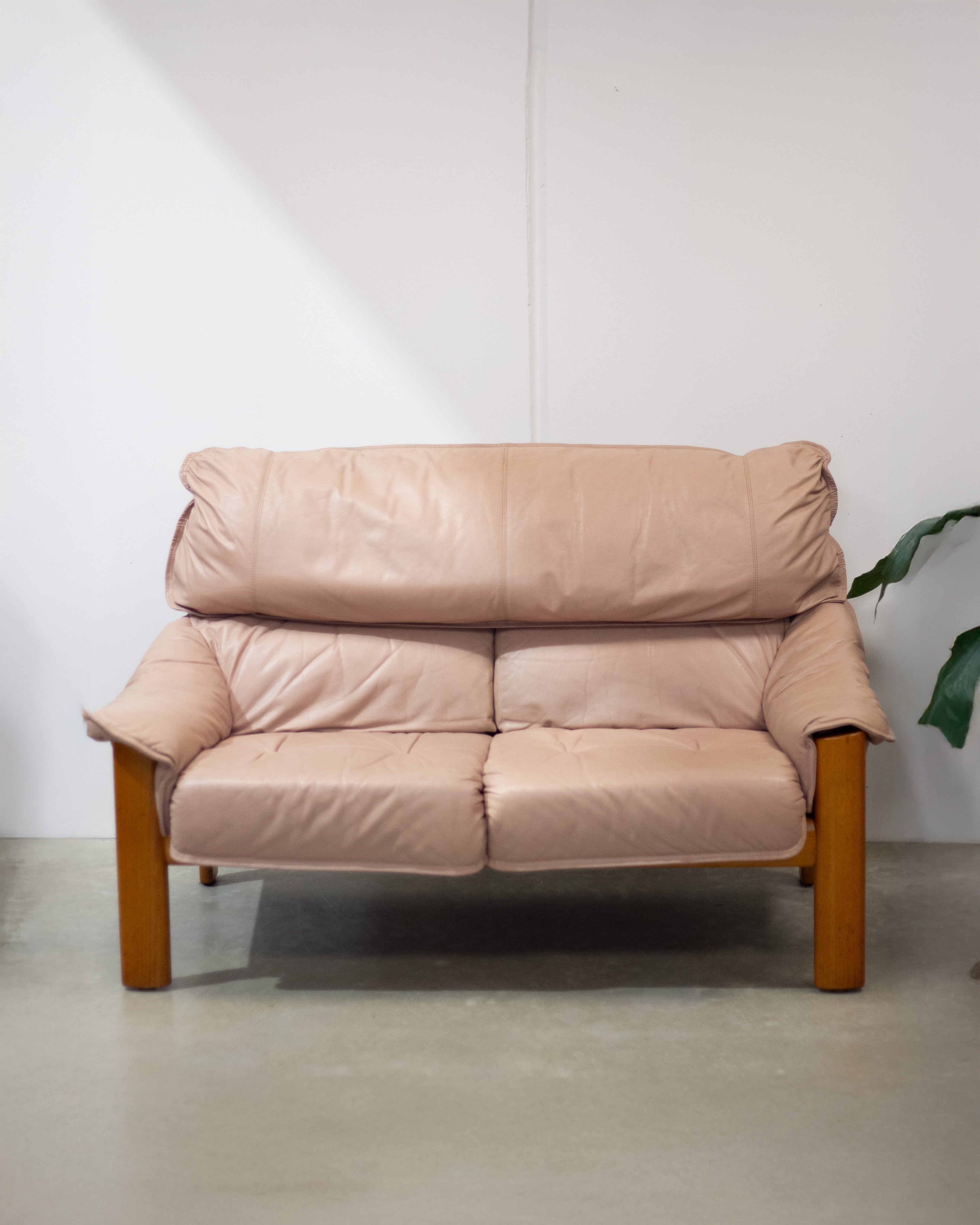 Mid Century Tessa 2 Seater Leather Lounge