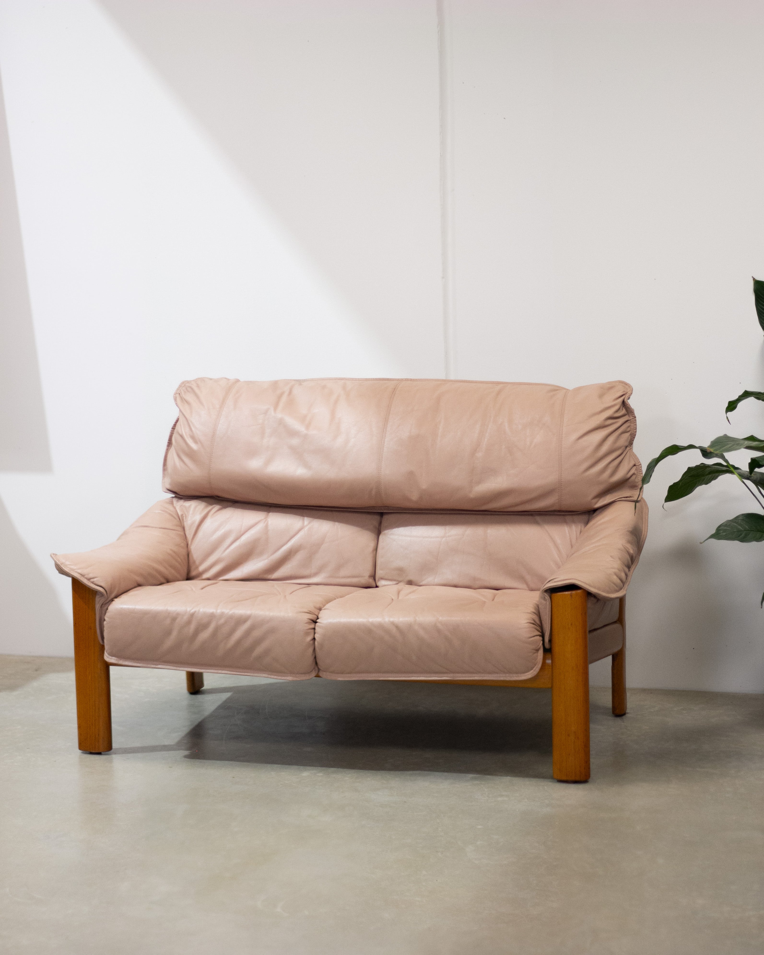 Mid Century Tessa 2 Seater Leather Lounge